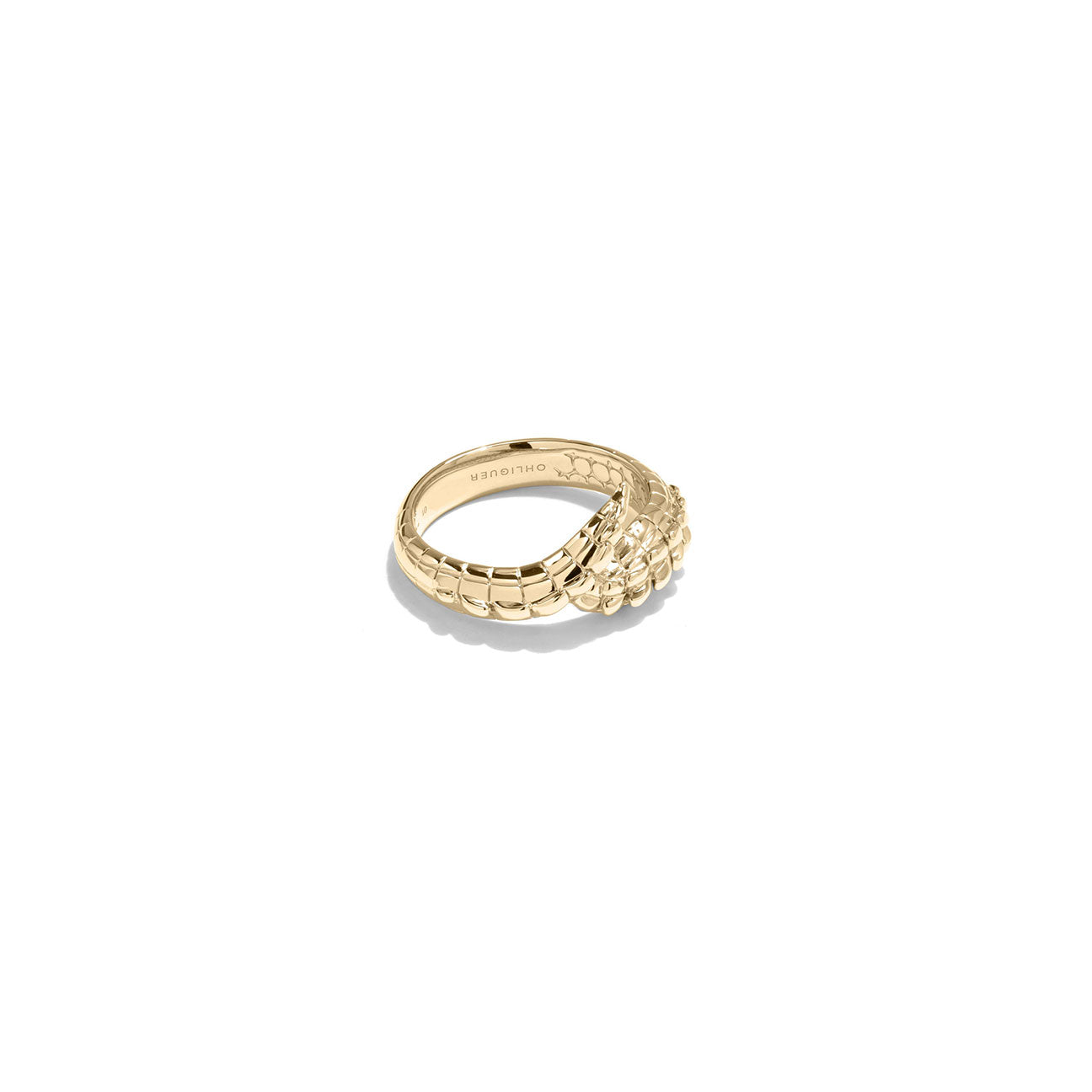 Croc Tail ring in 18ct Yellow gold.