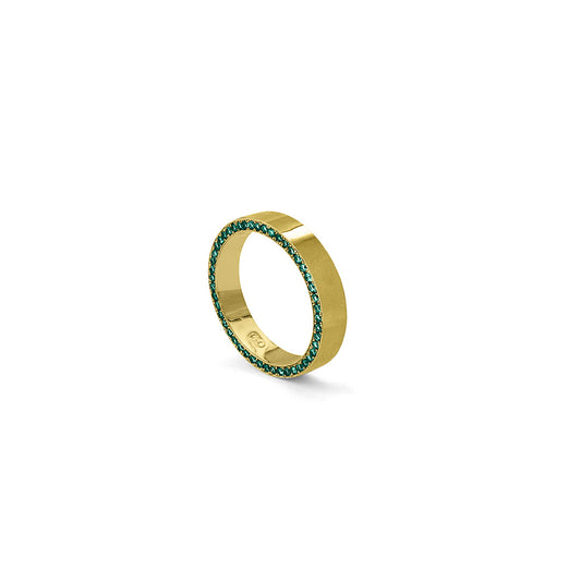 Namesake Eternity ring in 18ct Yellow gold & Emeralds