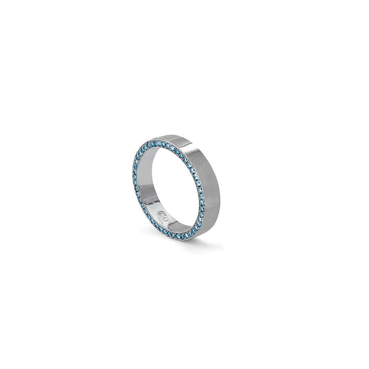 Namesake Eternity ring in 18ct White gold & Aquamarine