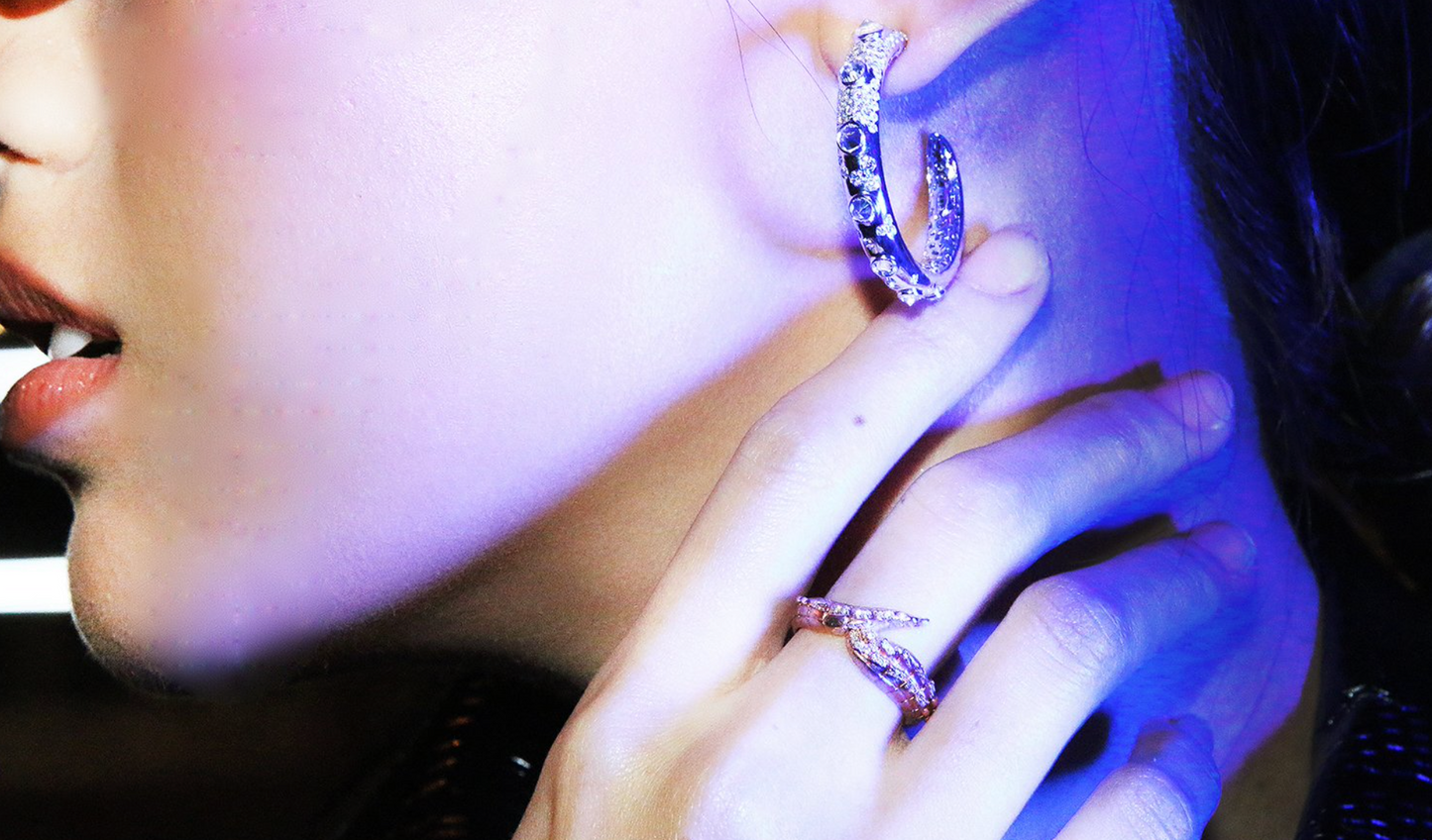 Croc Tail ring in 18ct Rose Gold with Pink Argyle Diamonds