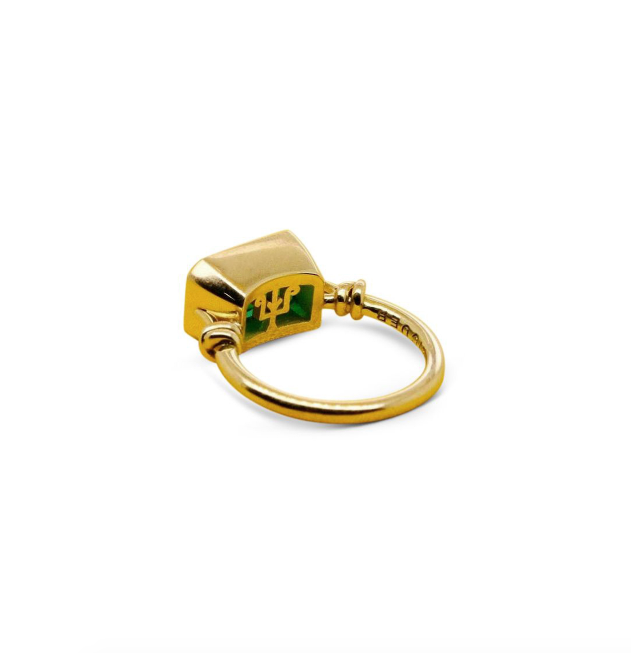 2ct Forget Me Knot Ring with Emerald & 18ct yellow gold