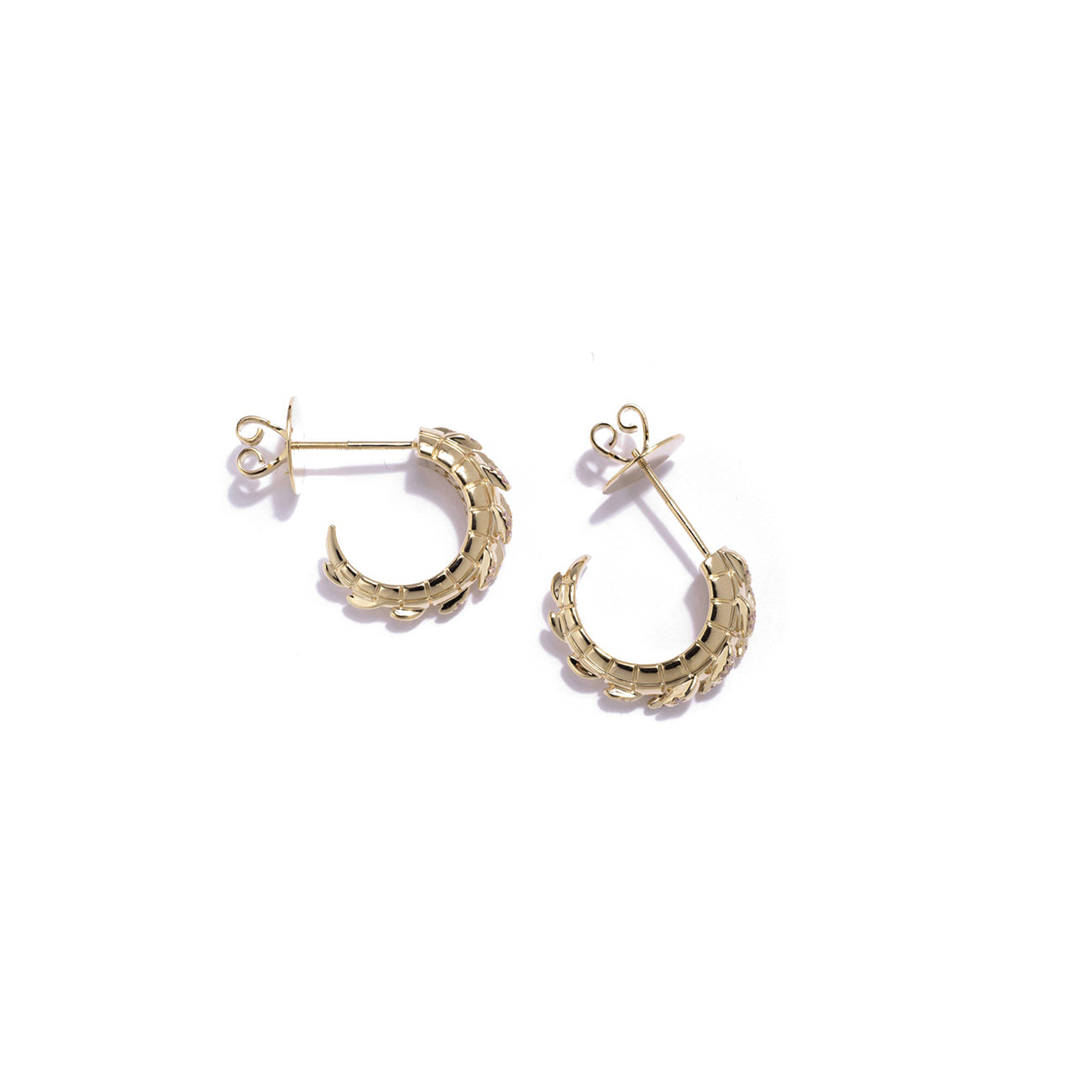 Croc Tail hoops in 18ct Yellow Gold with Yellow Diamonds