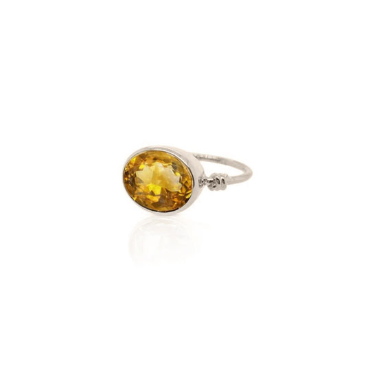 Love Knot ring in Citrine and 18ct White gold