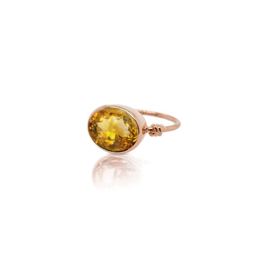 Love Knot ring in Citrine and 18ct Rose gold