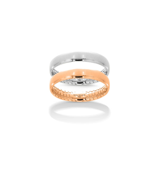 Croc Band Couples Rings in 18ct gold