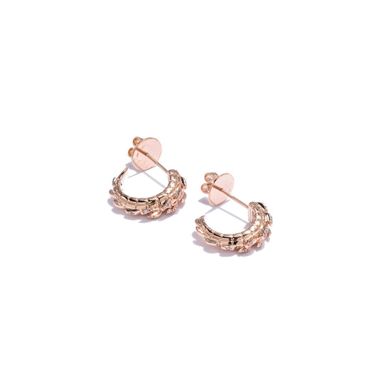 Croc Tail hoops in 18ct Rose Gold with Pink Argyle Diamonds