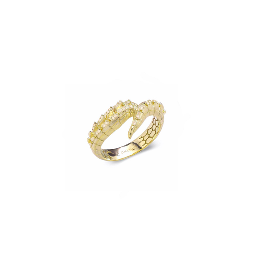 Croc Tail ring in 18ct Yellow Gold with Yellow diamonds
