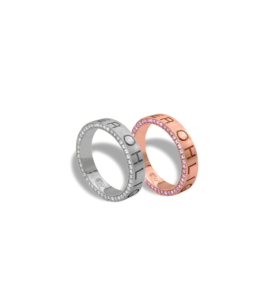 Namesake Couple rings in Pink & White Argyle Diamonds