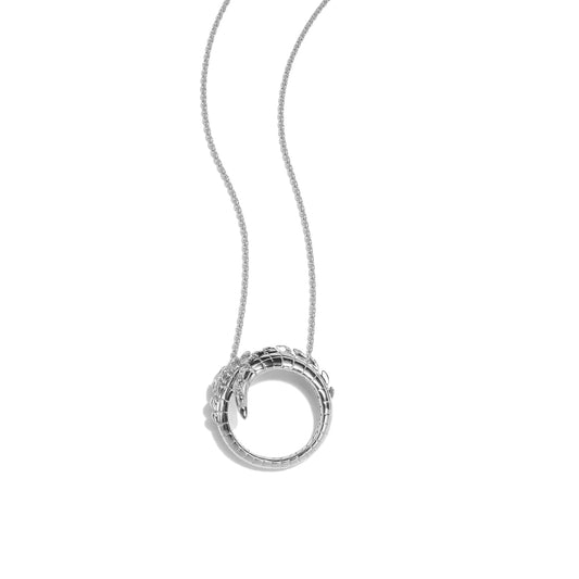 Croc Tail pendant in 18ct White Gold with Diamonds