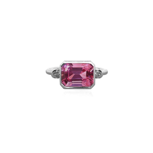 Forget Me Knot Ring with Pink Spinel & 18ct White gold