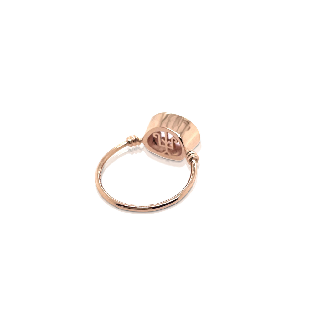 Love Knot ring in Rubellite and 18ct Rose gold