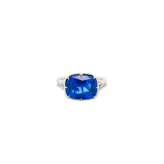 Forget Me Knot Ring with Tanzanite in 18ct White Gold