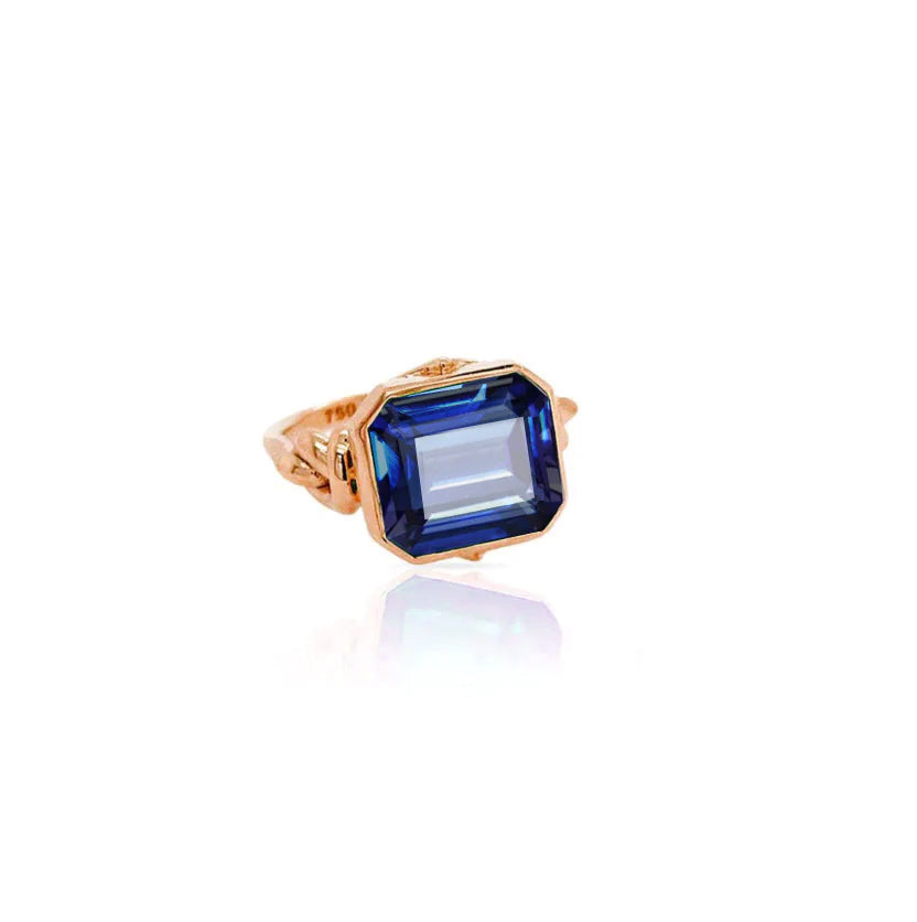 5ct Forget Me Knot Tanzanite ring in 18ct Rose gold