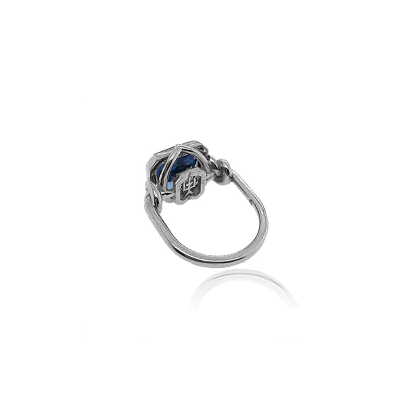 Forget Me Knot 5ct Tanzanite ring in 18ct White gold