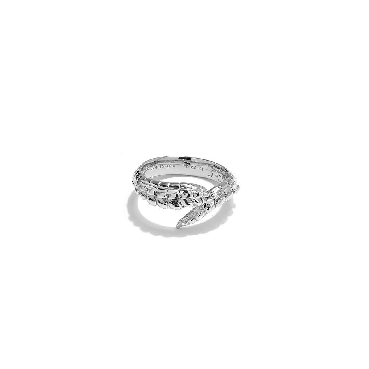 Croc Tail ring in Limited Edition Platinum