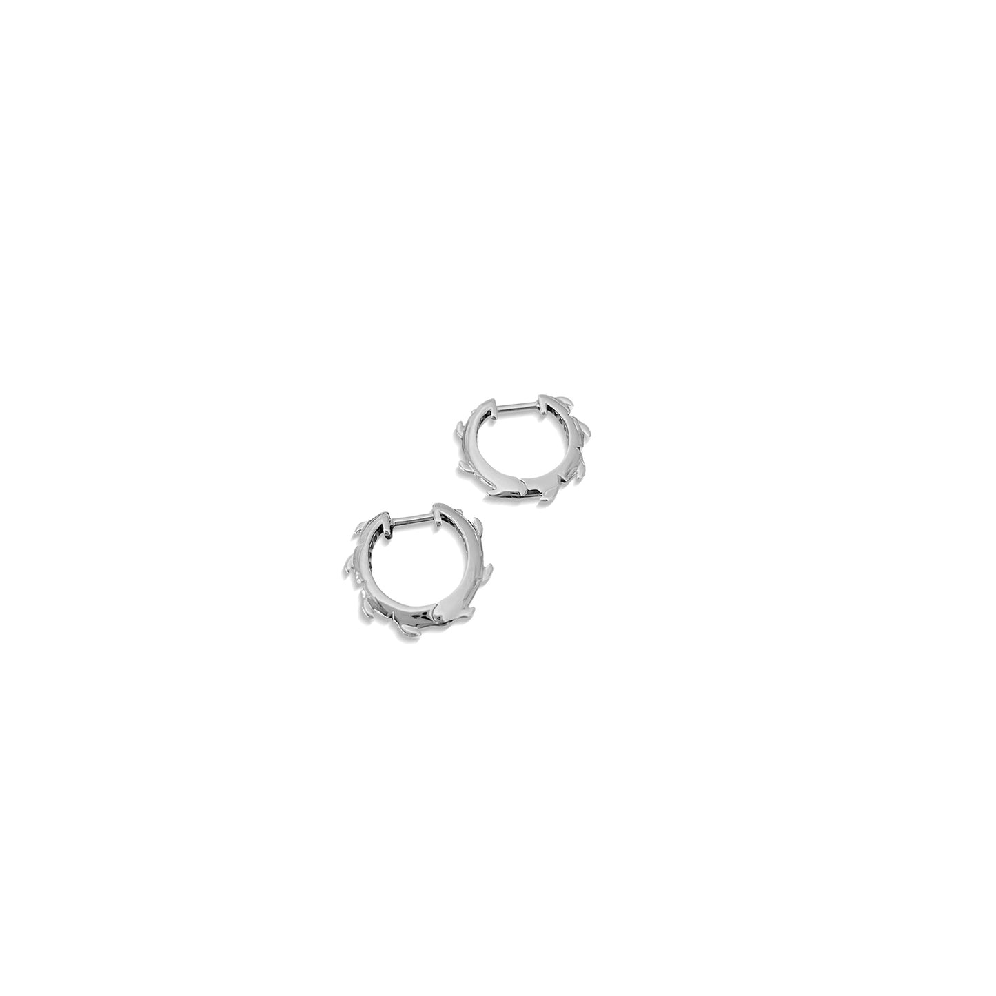 Croc Tail Huggies in 18ct White gold