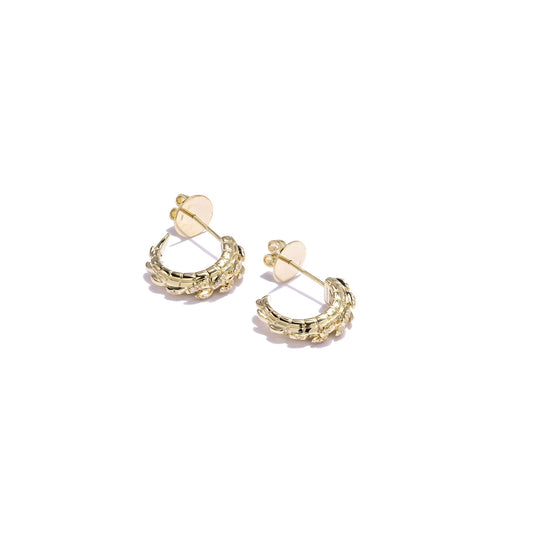 Croc Tail hoops in 18ct Yellow Gold with Yellow Diamonds