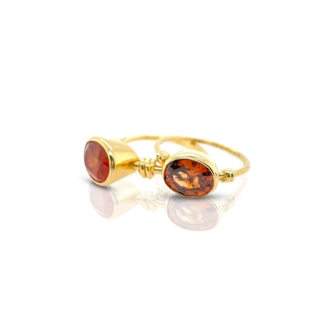 Love Knot ring in Umber Zircon and 18ct Yellow gold