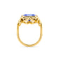 5ct Forget Me Knot Tanzanite ring in 18ct Yellow gold