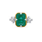 One of a Kind 4ct Emerald Forget Me Knot Emerald Cut ring in 22ct Yellow Gold & Platinum