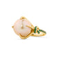 One of a Kind Golden South Sea Pearl & Emerald Forget Me Knot Ring in 18ct Yellow gold