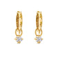 Croc Tail Yellow Diamond Huggies with Diamond Droplets