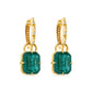 4ct Emerald Drop Earrings with Croc Tail huggies in 18ct yellow gold