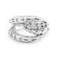 Tri Tail Croc Tail Ring with Pear Cut Diamonds in Platinum