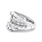 Tri Tail Croc Tail Ring with Pear Cut Diamonds in Platinum