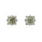 Icon Croc 5.32cts Antique Princess Cut Diamond Stud Earrings in Platinum