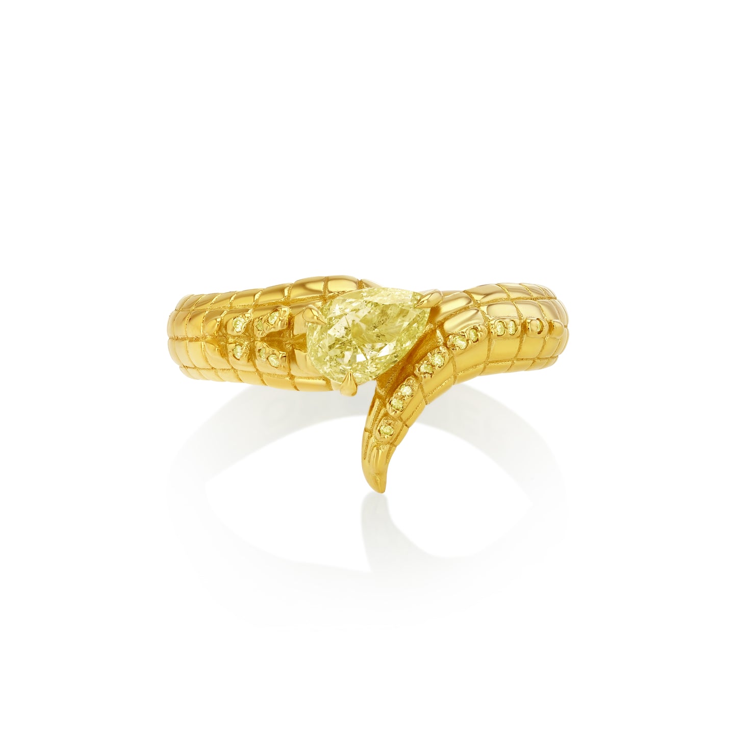 Yellow Diamond Croc Tail Ring