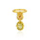 5ct Antique Yellow Sapphire Reef knot in brushed 18ct yellow gold