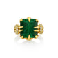 10ct Reef Knot Emerald ring with diamonds