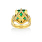 10ct Reef Knot Emerald ring with diamonds