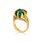 10ct Reef Knot Emerald ring with diamonds