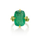 One Of A Kind 12.68ct Cushion Cut Emerald Forget Me Knot ring with emeralds