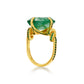 One Of A Kind 12.68ct Cushion Cut Emerald Forget Me Knot ring with emeralds