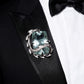 One of a Kind 30ct Aquamarine Croc Brooch Pendant in 18ct white gold