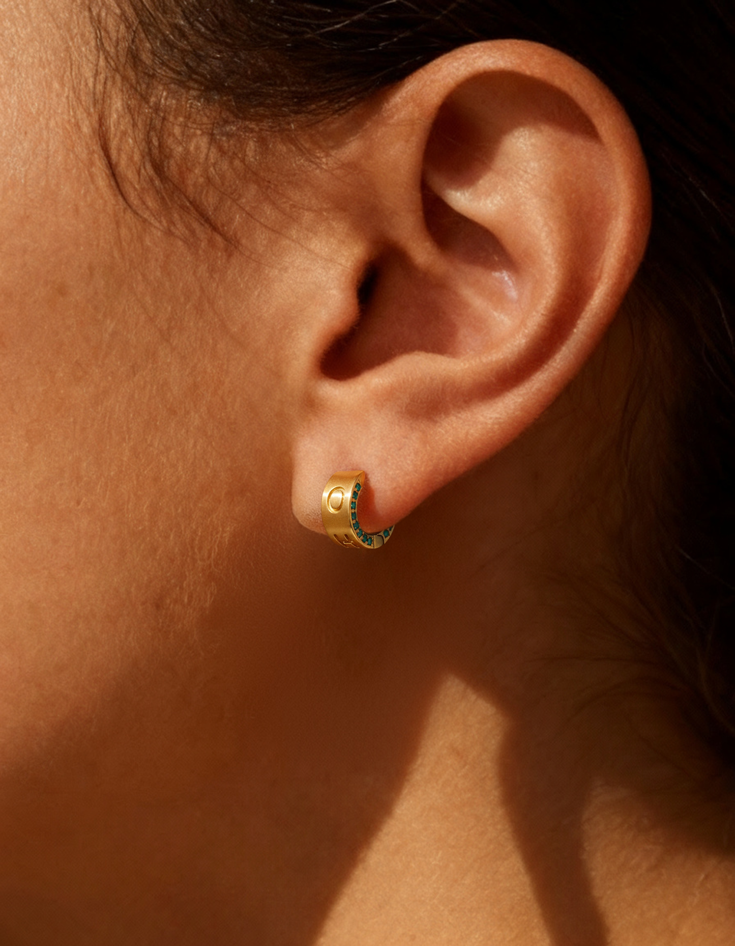 OH! Namesake Emerald Huggies in 18ct Yellow Gold