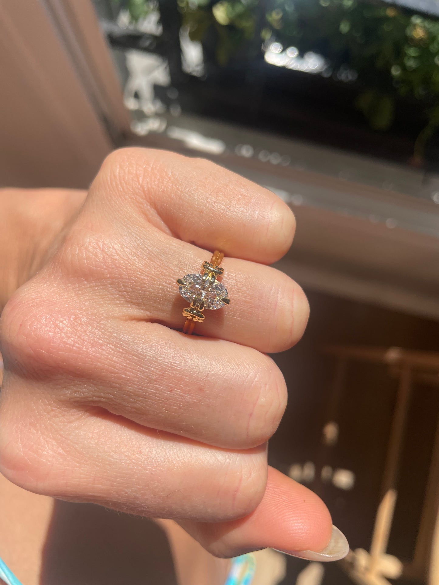 1.30ct Old European Cut Diamond Reef Knot ring in 18ct Yellow Gold