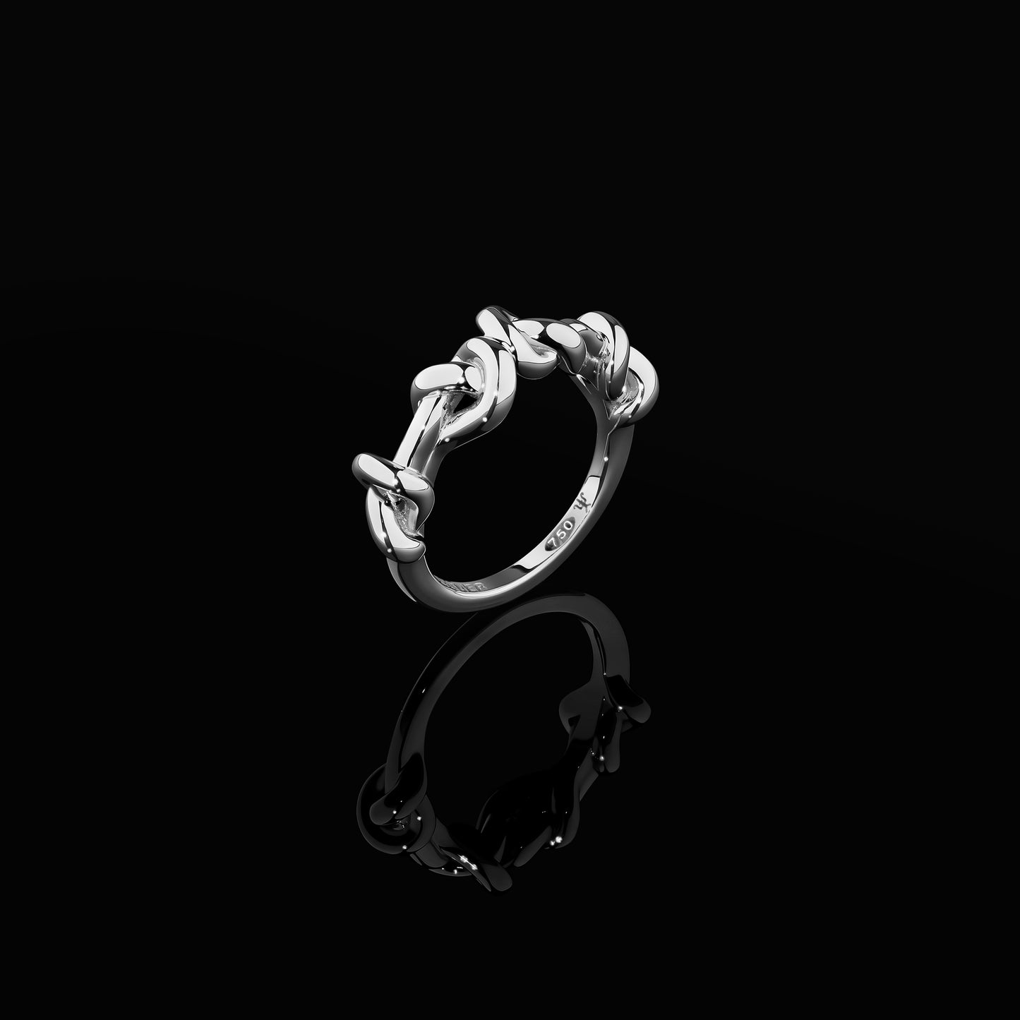 Quad Knot Ring in 18ct White Gold