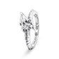 Croc Tail Ring with Pear Cut Diamond in 18ct White Gold
