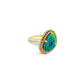 One of a Kind Rare Black Opal & Rainbow Sapphire ring in 18ct yellow gold