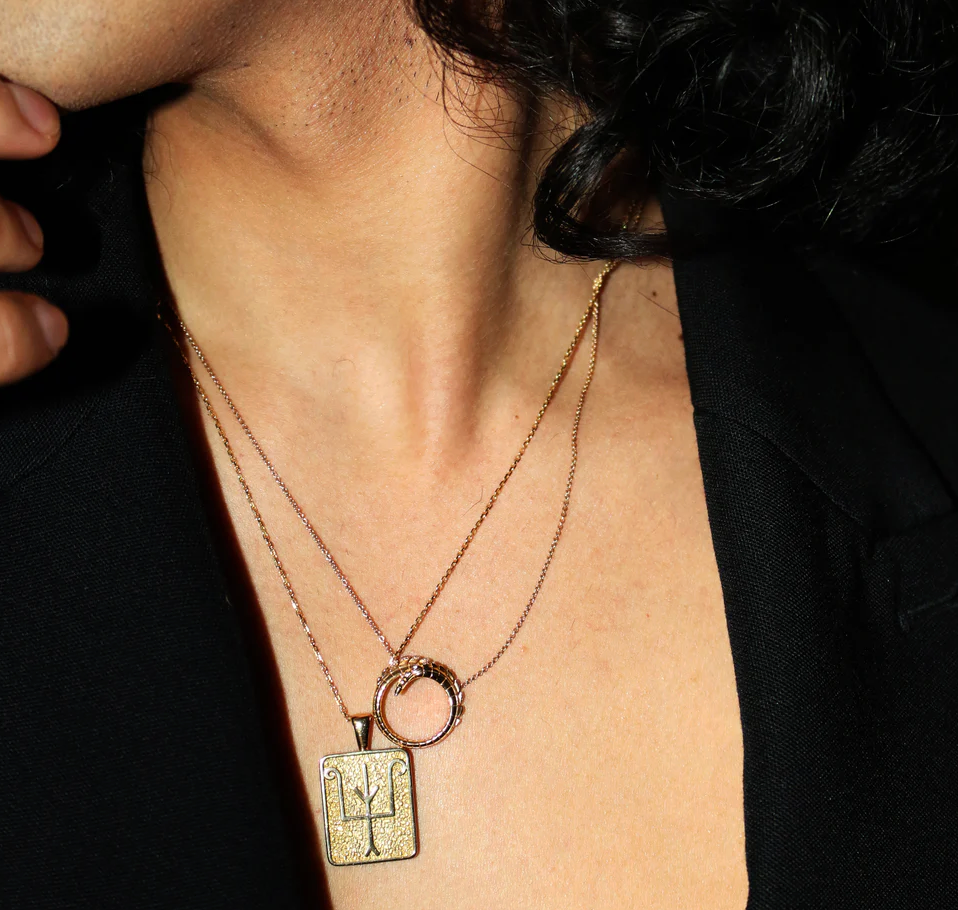 Croc Tail pendant in 18ct Yellow Gold with Yellow Diamonds