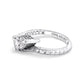 Croc Tail Ring with Pear Cut Diamond in 18ct White Gold
