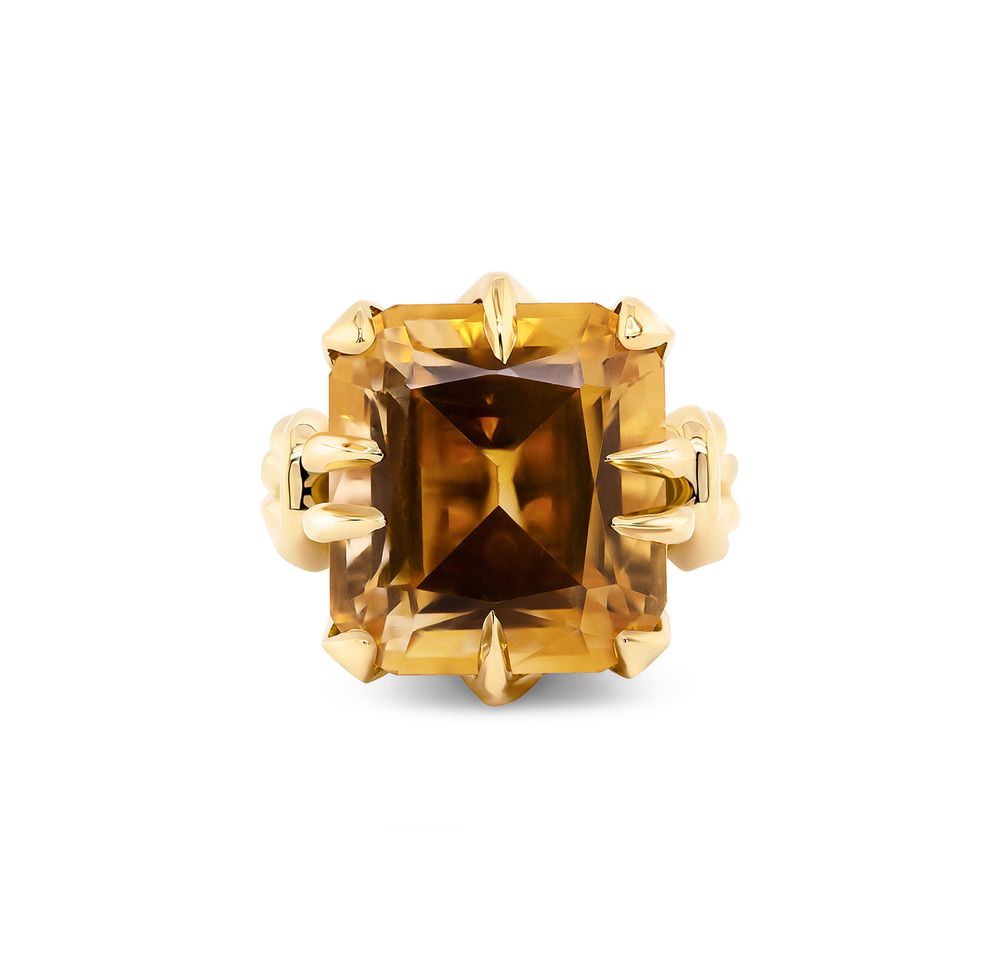 10ct Forget Me Knot Ring with Golden Citrine and diamonds