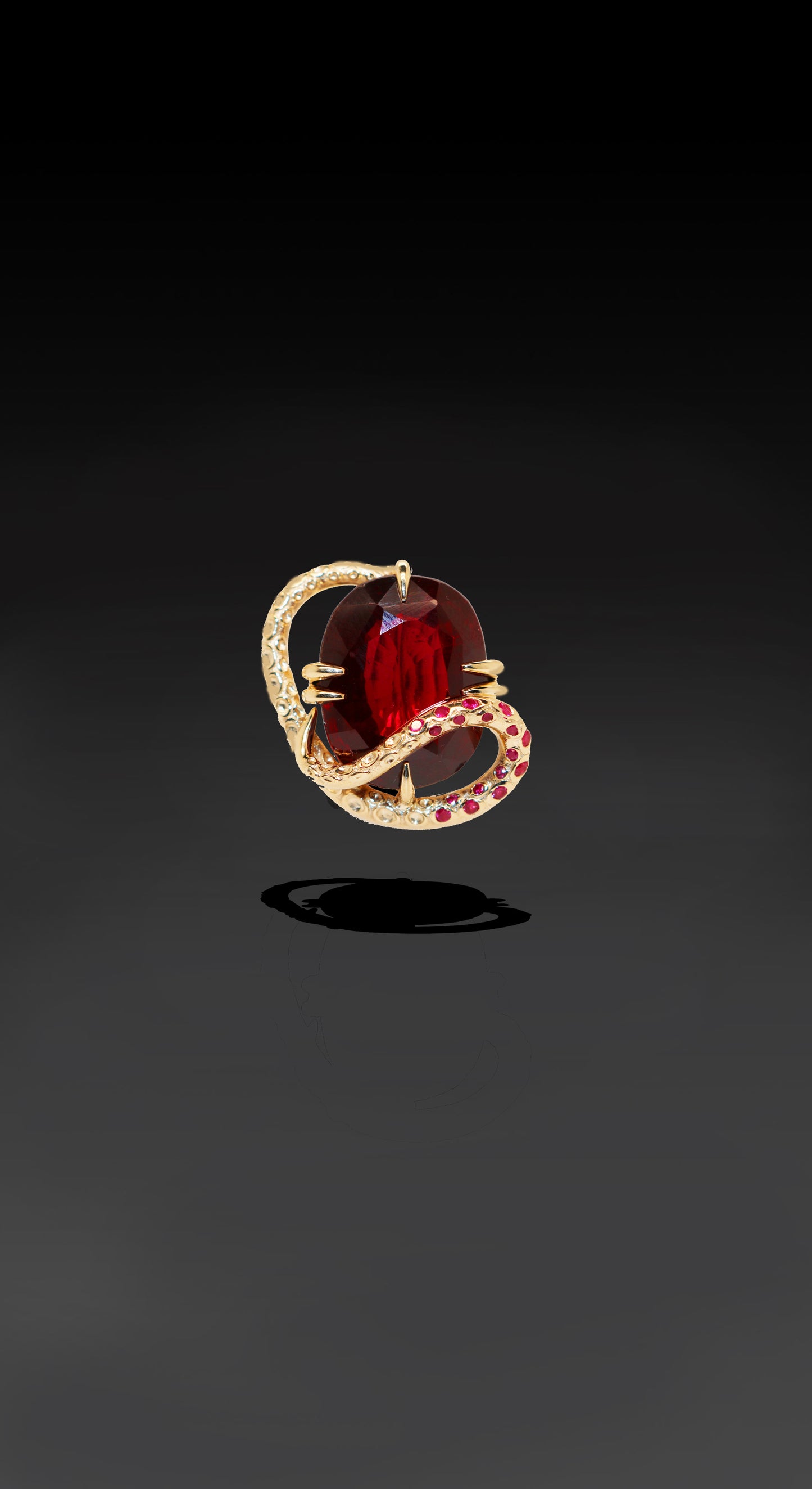 One of a Kind 15ct Rubelite and Ruby One Of A Kind Brooch