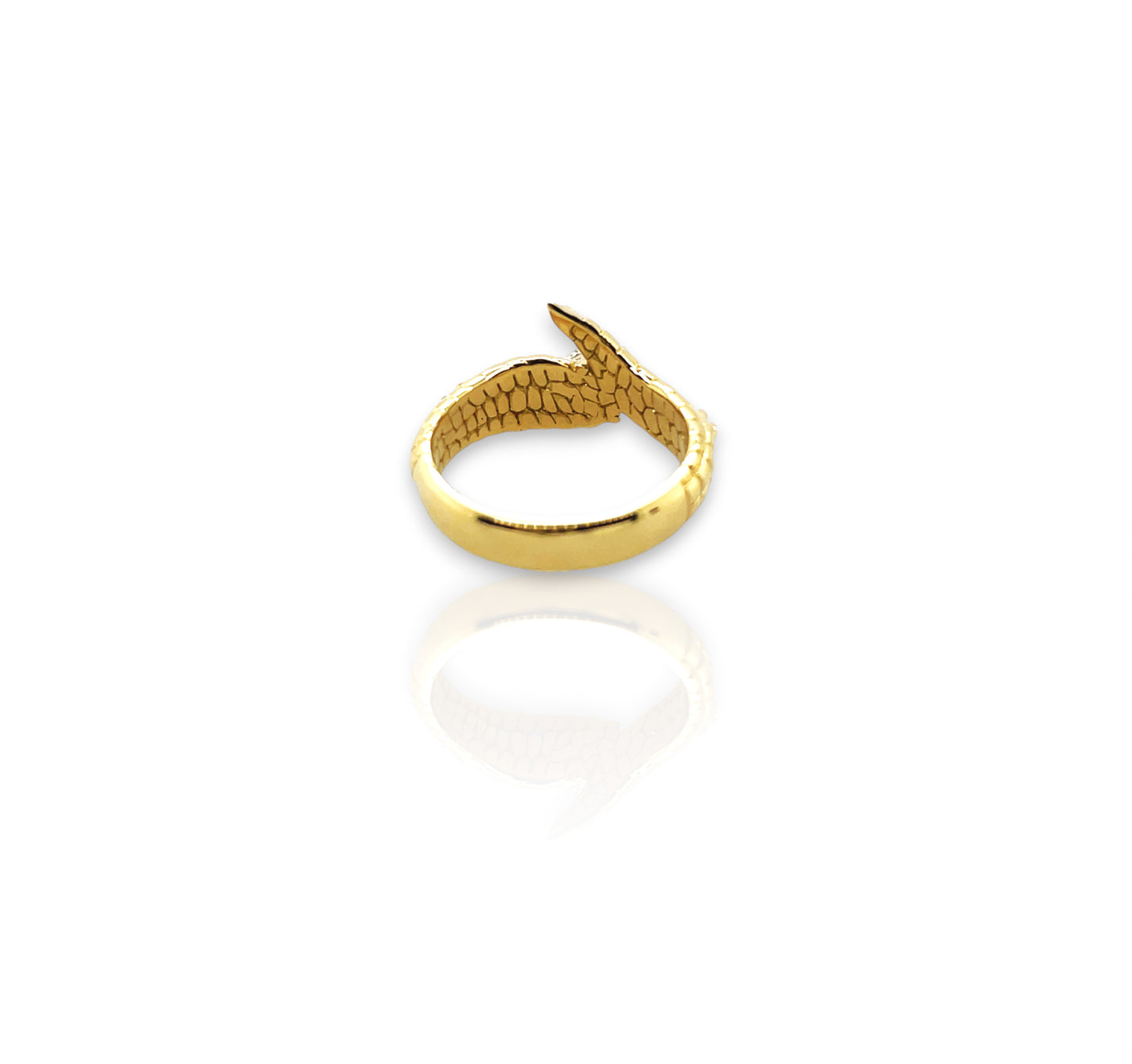 Croc Tail Ring with Round Brilliant Cut Diamond in 18ct Yellow Gold