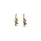 Double Knot Emerald Huggies in 18ct Yellow Gold