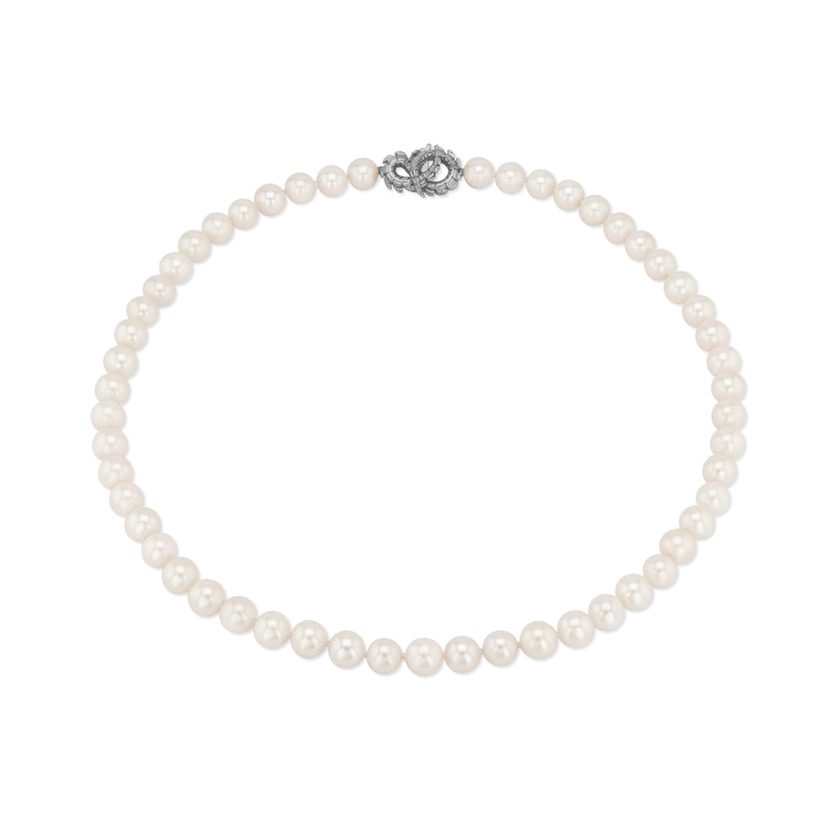 Lover's Croc Pearl Collar with South Sea Pearls in 18ct White Gold